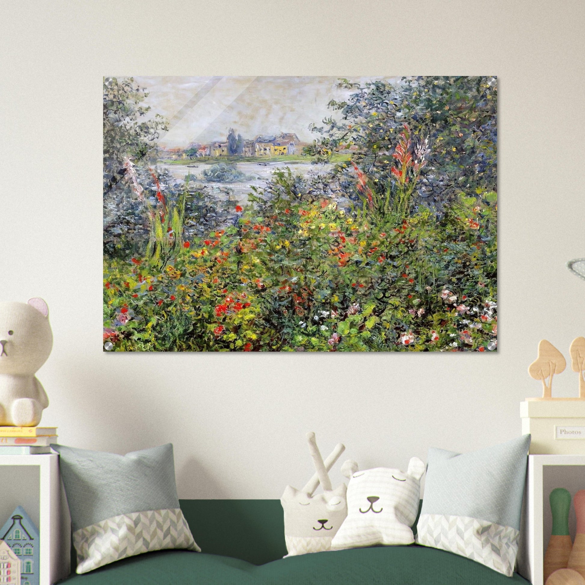 Flowers at Vetheuil - claude monet Acrylic Print - 70x100 cm / 28x40″ inches