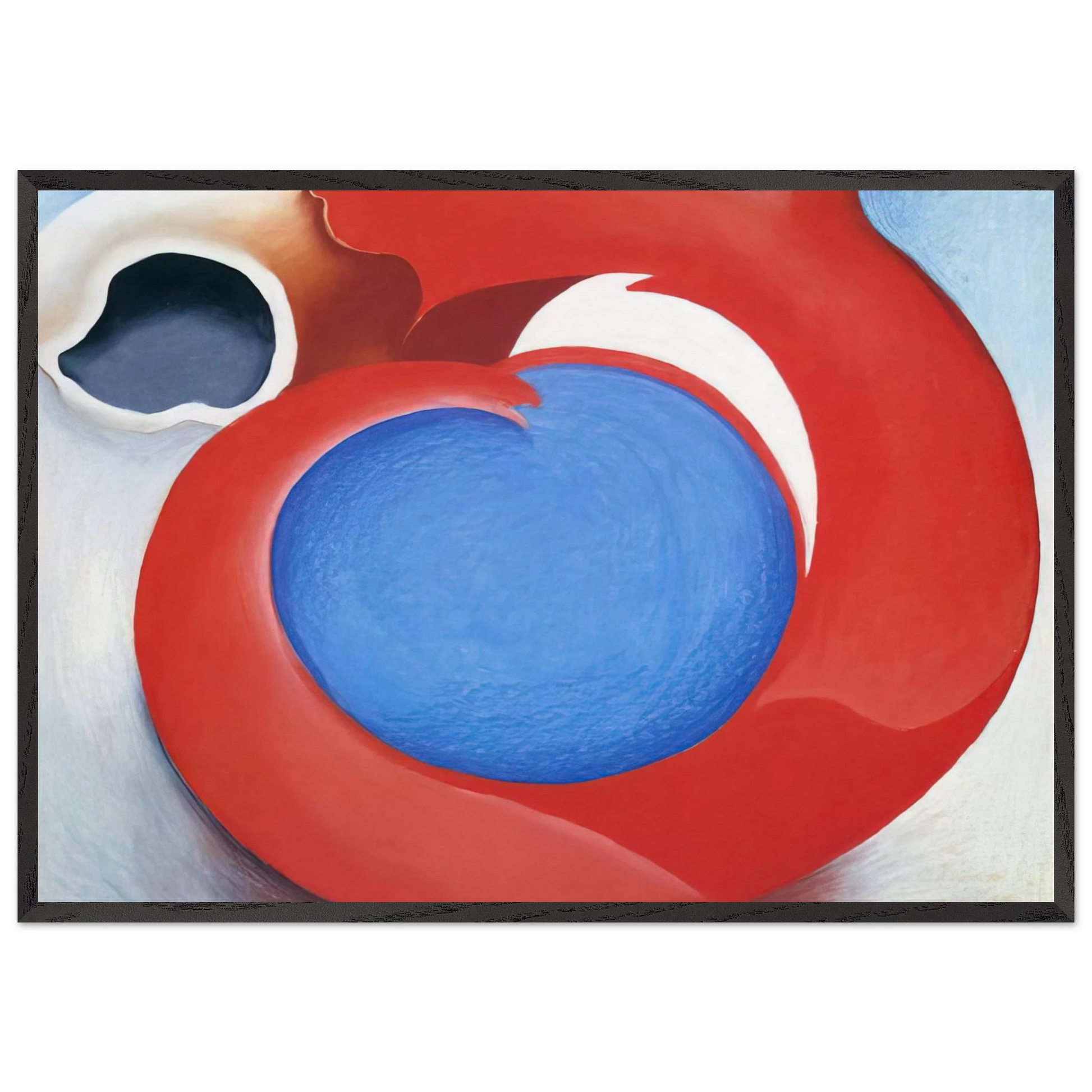 Goats Horn With Red - Georgia OKeeffe 70x100 cm / 28x40 inches Framed Art Print – Black Wooden Frame