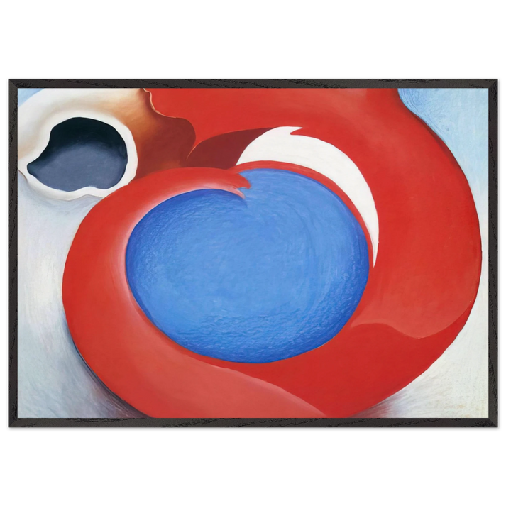 Goats Horn With Red - Georgia OKeeffe 70x100 cm / 28x40 inches Framed Art Print – Black Wooden Frame