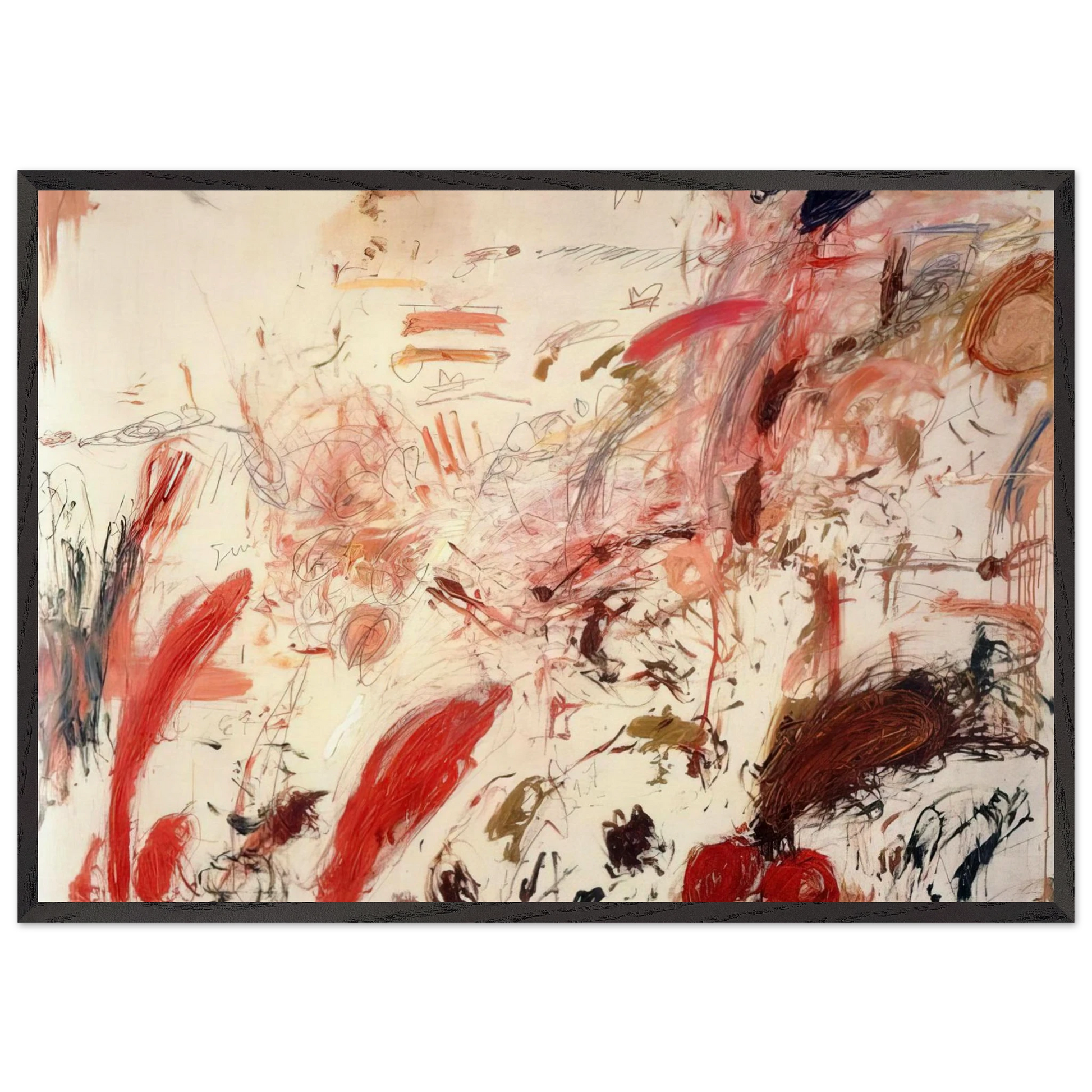 Ferragosto IV - Cy Twombly Framed Art Print – Black Wooden Frame - Default Title - -Framed Art Print