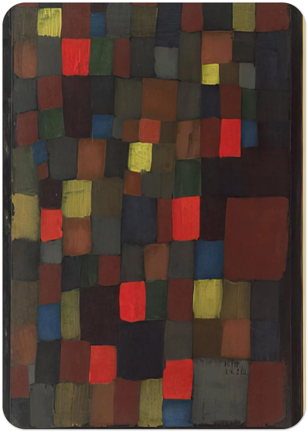 ABSTRACT COLOUR HARMONY IN SQUARES WITH VERMILLION ACCENTS 1924 By Paul Klee Pack of 10 Post Cards | Paul Klee Post Cards | A6 (10.5 x 14.8 cm) - 4.1 x 5.8 inches