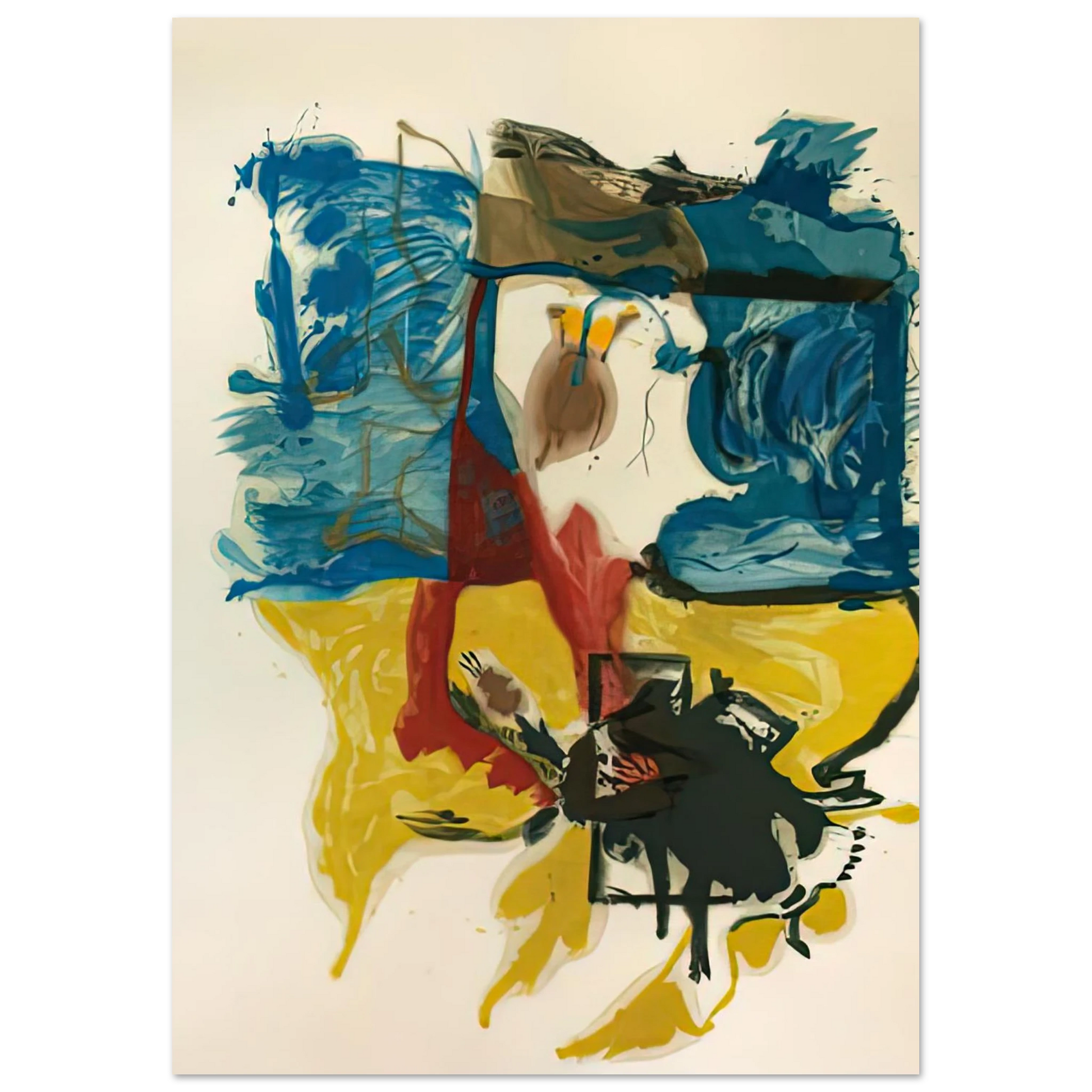 Helen Frankenthaler - Beach Scene, 1961- Wall Art - 30x40 cm / 12x16 inches - Premium Wooden Framed Poster With Fine Art Paper - Wood frame