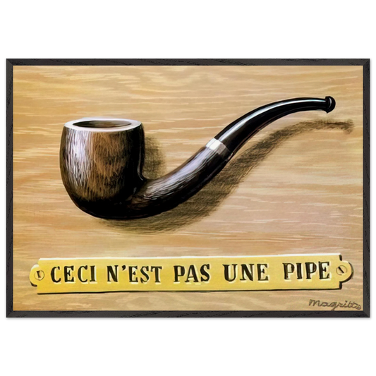 THE TREACHERY OF IMAGES THIS IS NOT A PIPE 1966 - Rene Magritte 70x100 cm / 28x40 inches Framed Art Print – Black Wooden Frame