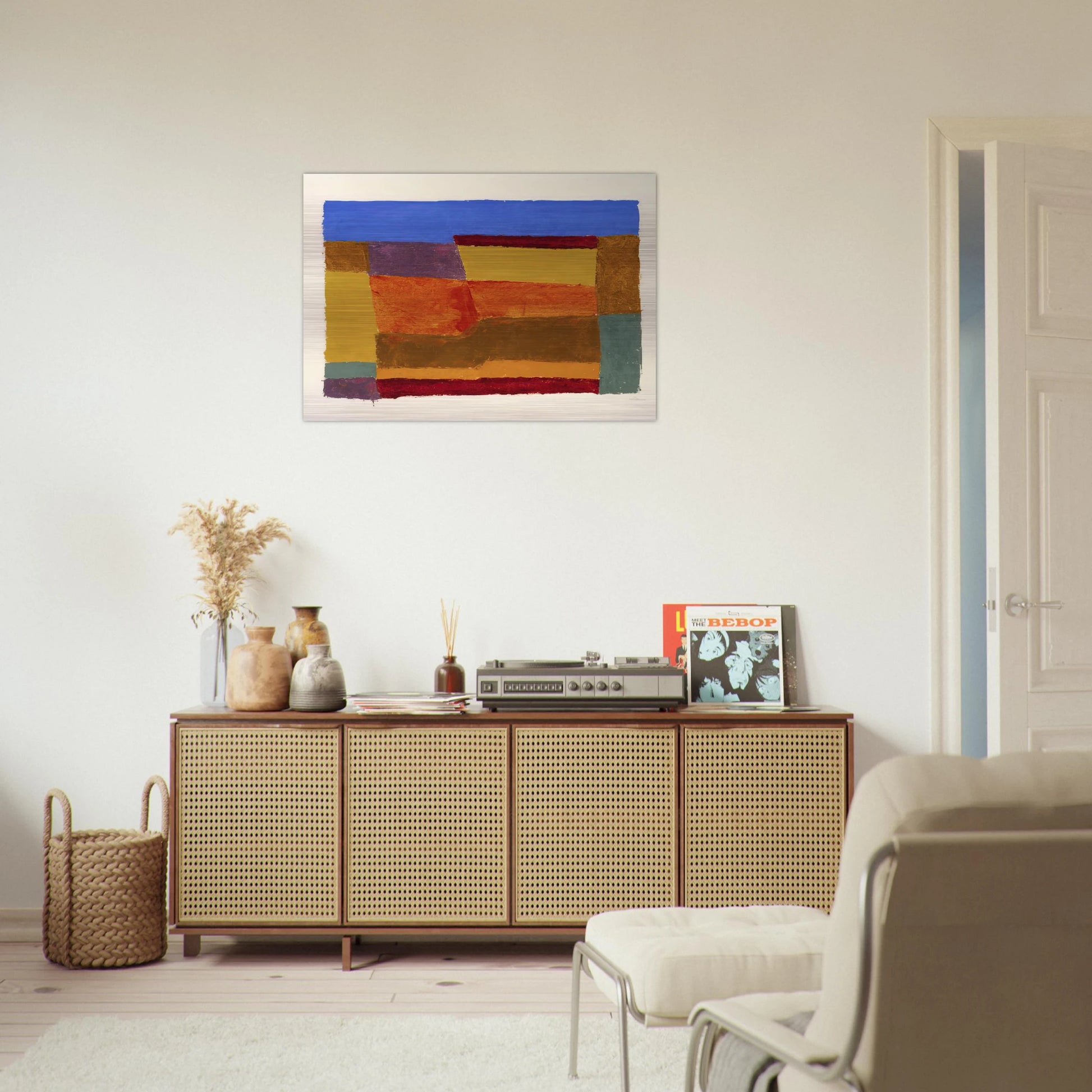 STUDY FOR LAYERED 1940 - Josef Albers Brushed Aluminum Print - 70x100 cm / 28x40 inches | Josef Albers Aluminum Print | Josef Albers Prints