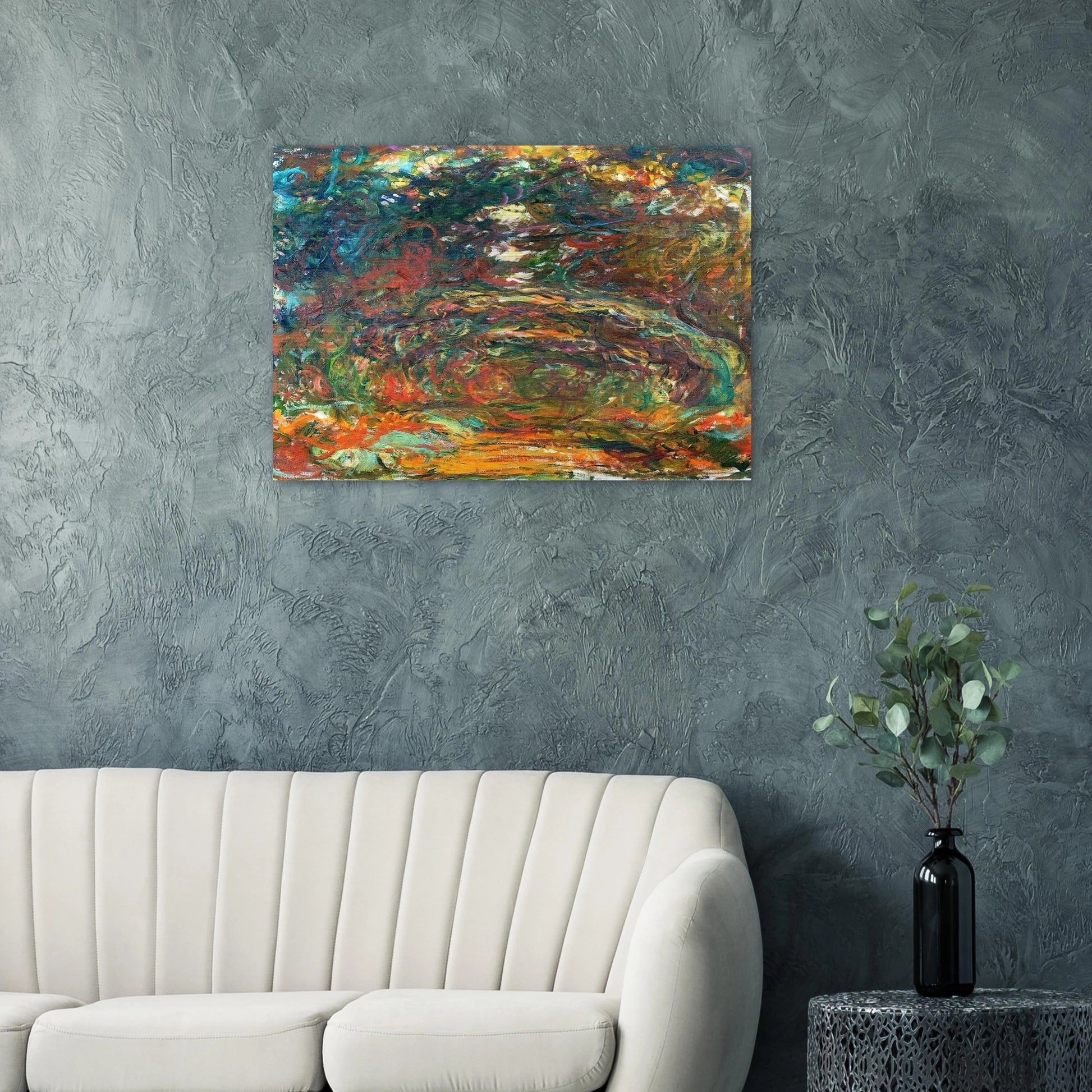 Path under the Rose Arches, Giverny - claude monet Brushed Aluminum Print - 70x100 cm / 28x40 inches | claude monet Aluminum Print | claude monet Prints