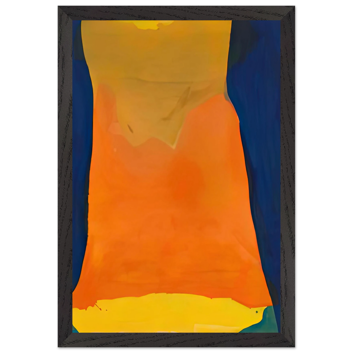 Helen Frankenthaler - Orange Mood, 1963-64- Wall Art - 60x80 cm / 24x32 inches - Premium Wooden Framed Poster With Fine Art Paper - White frame