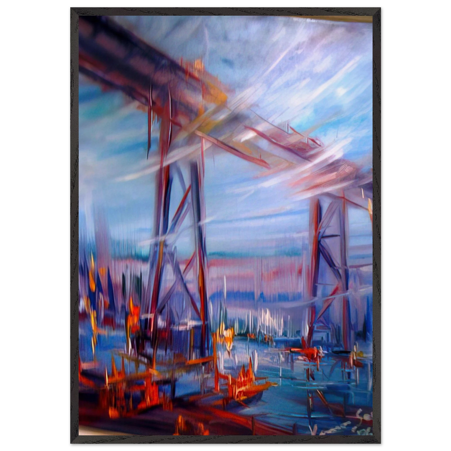 Bridge over Utopia - Konrad Zuse Framed Art Print – Black Wooden Frame - Default Title - -Framed Art Print