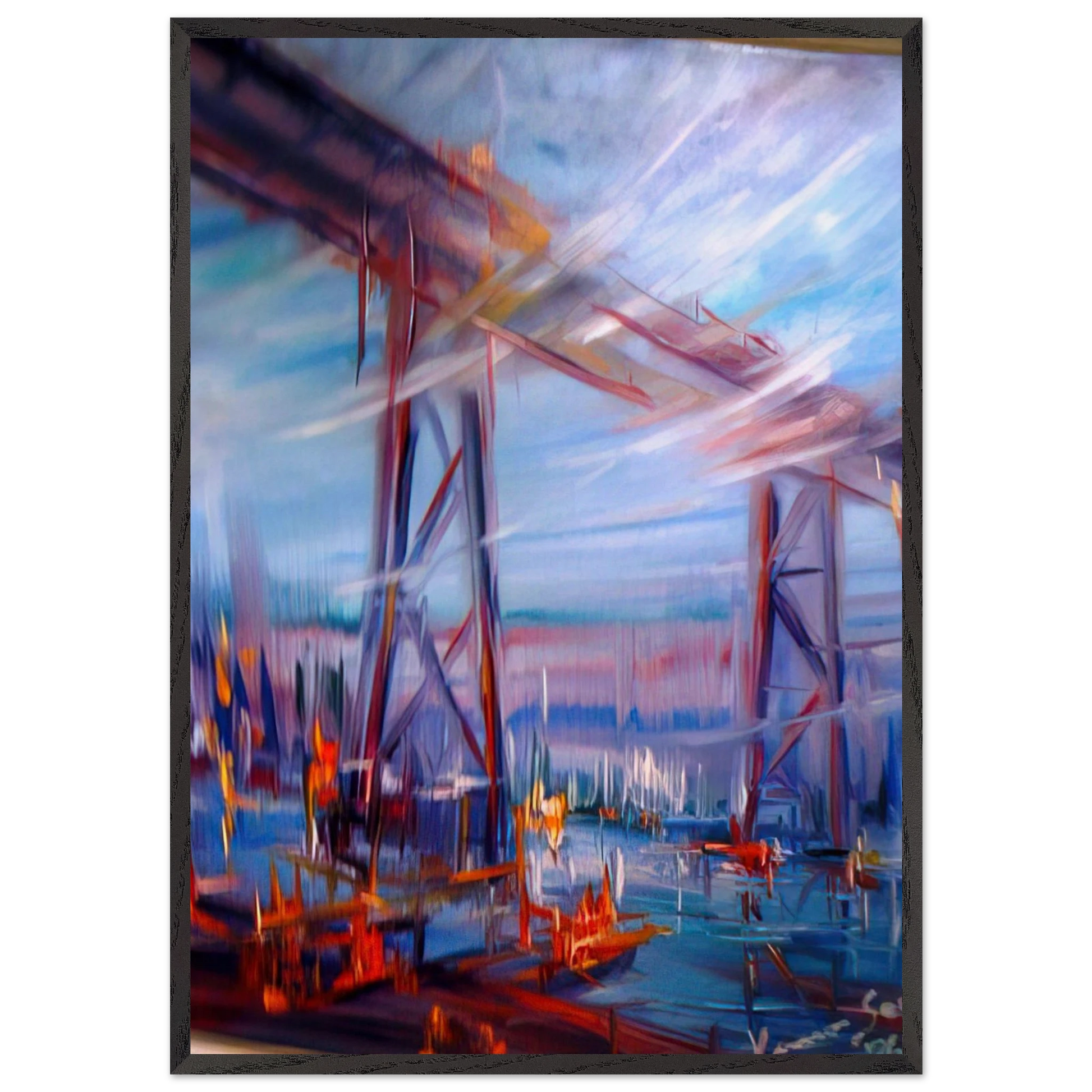 Bridge over Utopia - Konrad Zuse Framed Art Print – Black Wooden Frame - Default Title - -Framed Art Print