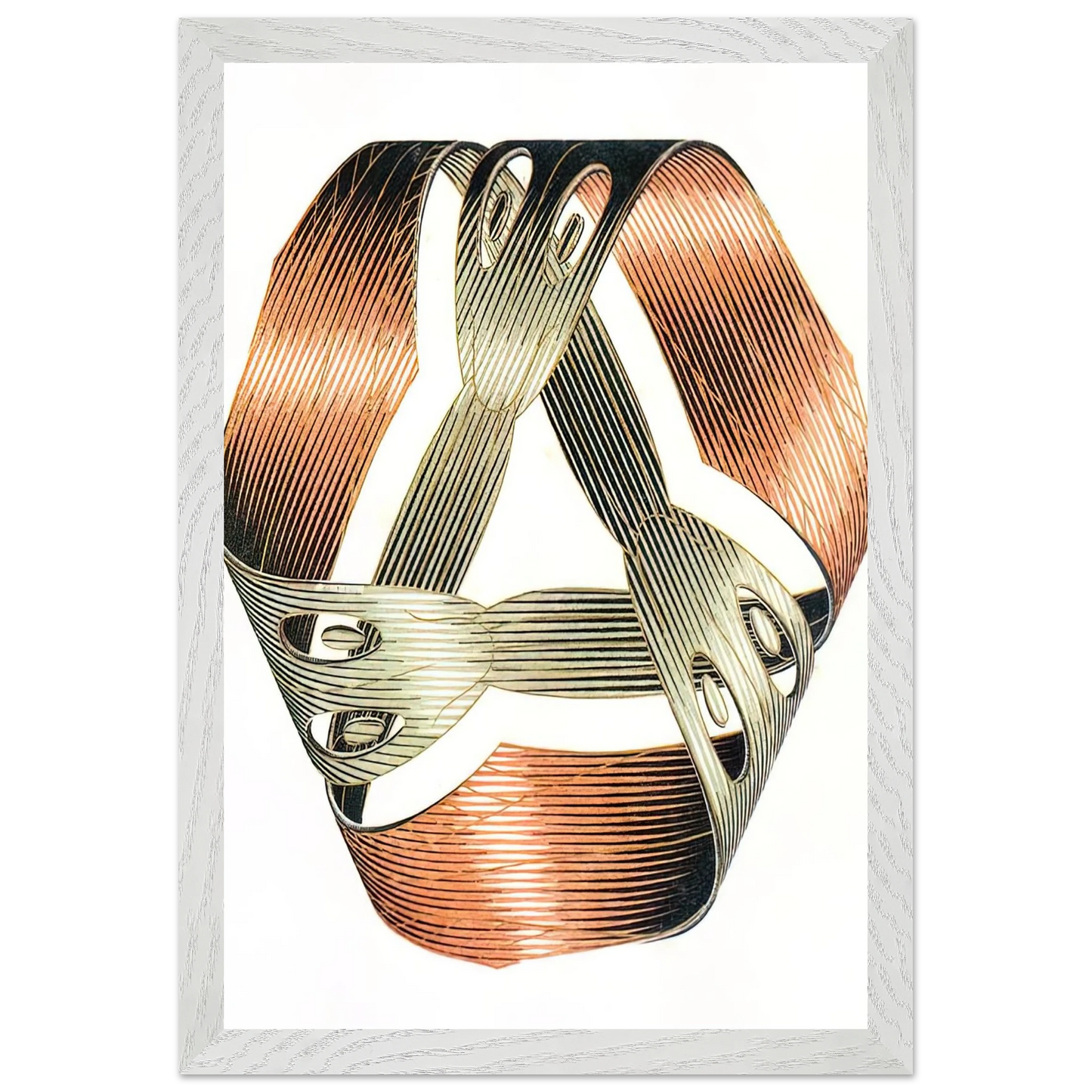 MC Escher - MOEBIUS STRIP I Wall Art - 60x80 cm / 24x32 inches - Premium Wooden Framed Poster With Fine Art Paper - Wood frame