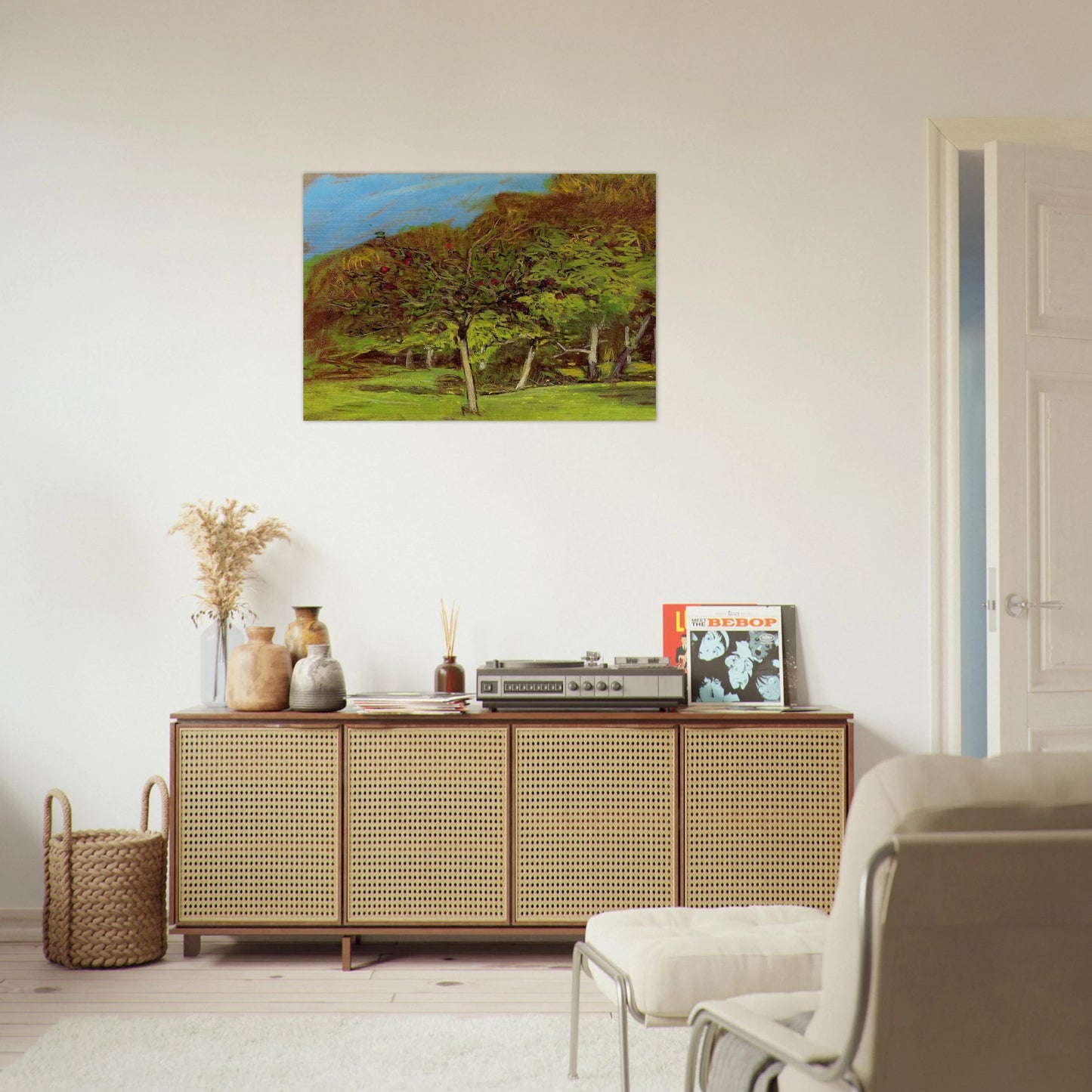 Fruit Trees - claude monet Brushed Aluminum Print - 70x100 cm / 28x40 inches | claude monet Aluminum Print | claude monet Prints
