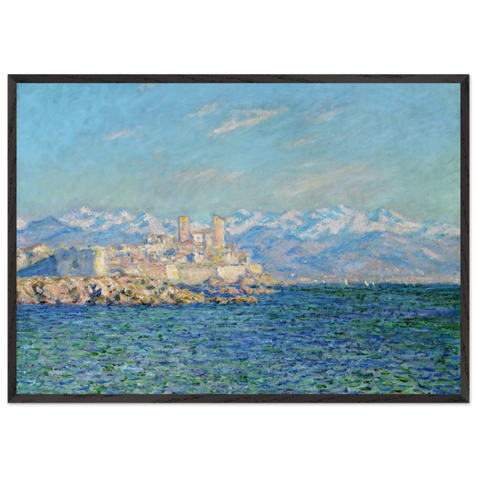 Antibes Afternoon Effect - claude monet 70x100 cm / 28x40 inches Framed Art Print – Black Wooden Frame