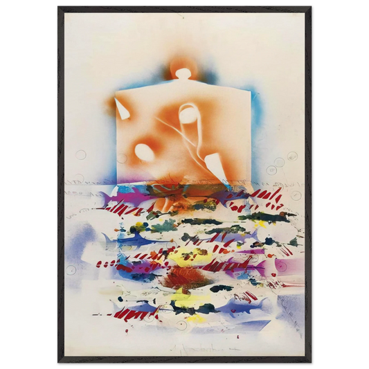 PESCI SPADA 1988 - Alighiero Boetti Framed Art Print – Black Wooden Frame - Default Title - -Framed Art Print