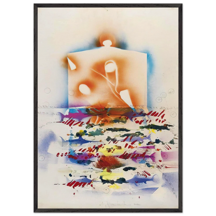 PESCI SPADA 1988 - Alighiero Boetti 70x100 cm / 28x40 inches Framed Art Print – Black Wooden Frame