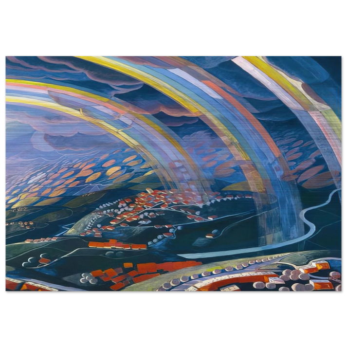 The Miracle of Light While Flying - 1931 - Gerardo Dottori Brushed Aluminum Print - 70x100 cm / 28x40 inches | Gerardo Dottori Aluminum Print | Gerardo Dottori Prints