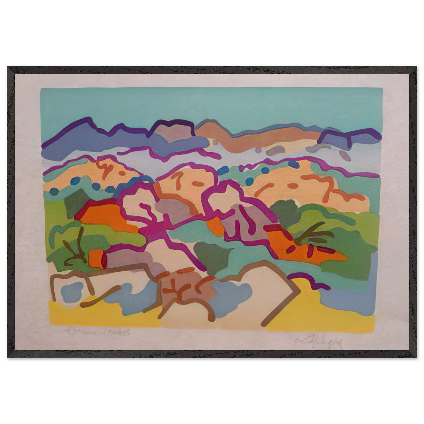 Campagne grecque - 1964 - Charles Lapicque Framed Art Print – Black Wooden Frame - Default Title - -Framed Art Print