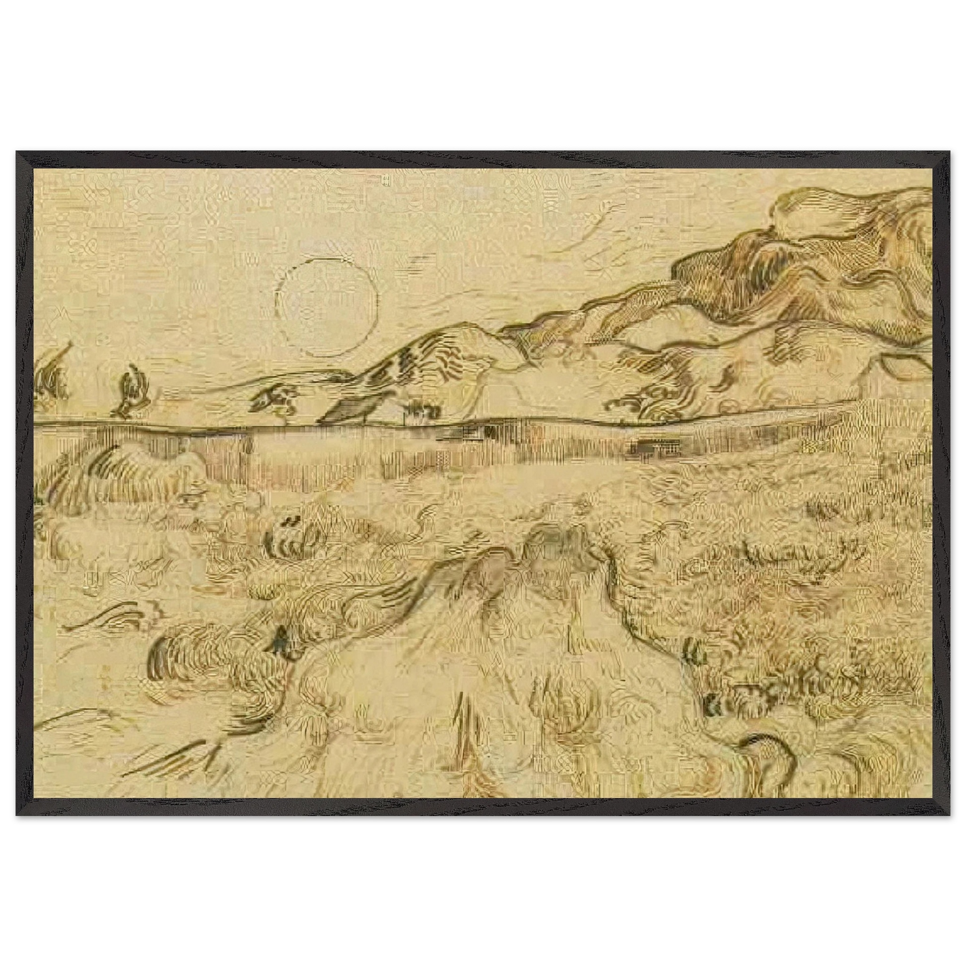 Enclosed Wheat Field with Reaper - Vincent van Gogh Framed Art Print – Black Wooden Frame - Default Title - -Framed Art Print
