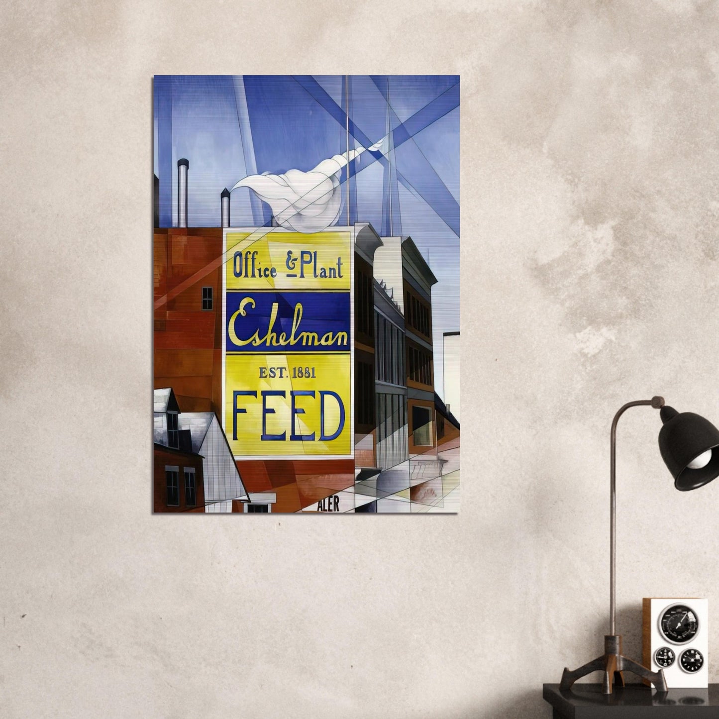 Buildings, Lancaster - 1930 - Charles Demuth Brushed Aluminum Print - 70x100 cm / 28x40 inches | Charles Demuth Aluminum Print | Charles Demuth Prints