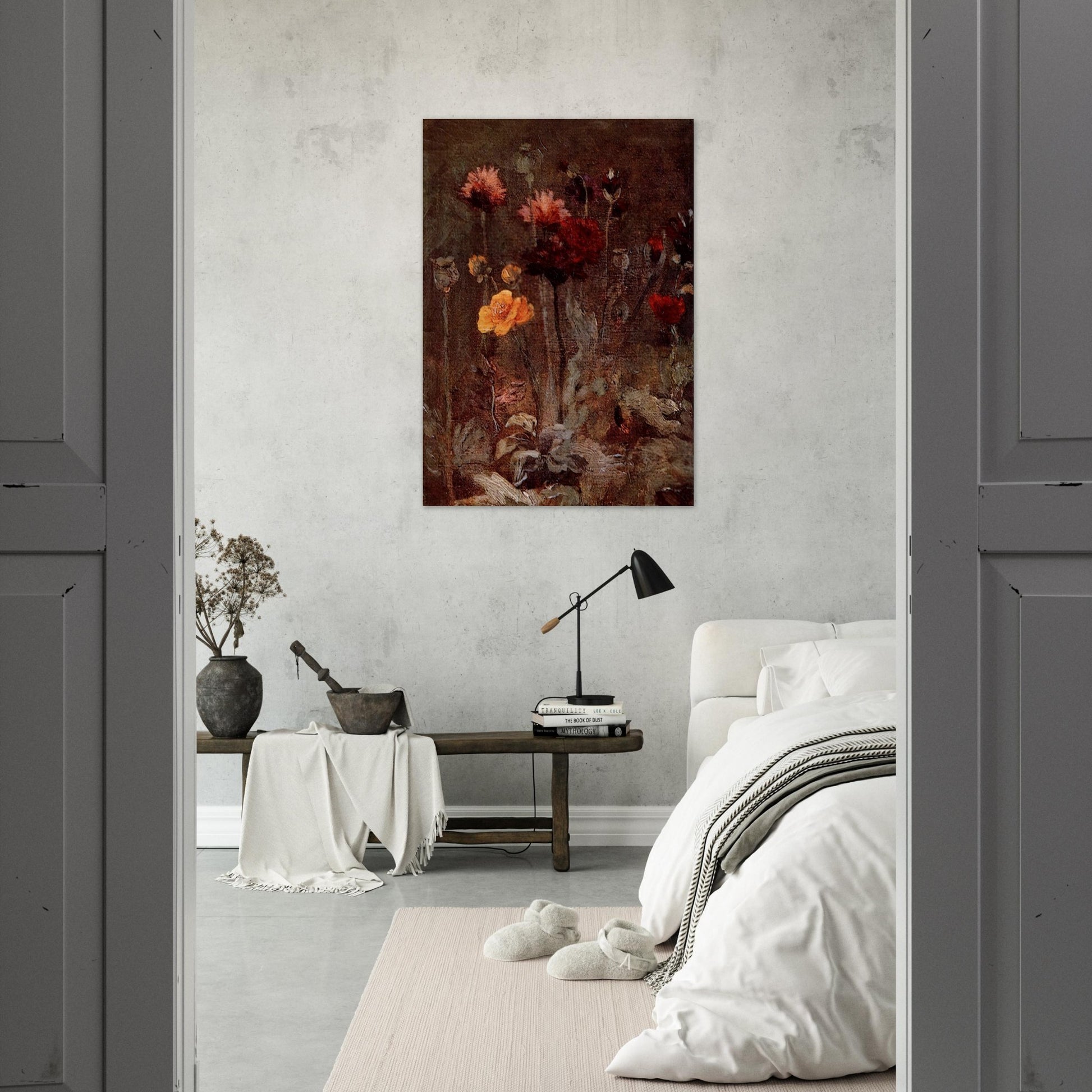 Still Life with Scabiosa and Ranunculus - Vincent van Gogh Brushed Aluminum Print - 70x100 cm / 28x40 inches | Vincent van Gogh Aluminum Print | Vincent van Gogh Prints