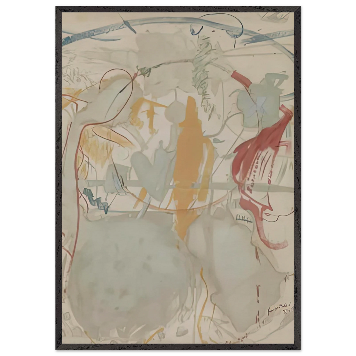 Seven Types of Ambiguity 1957- - Helen Frankenthaler Framed Art Print – Black Wooden Frame - Default Title - -Framed Art Print