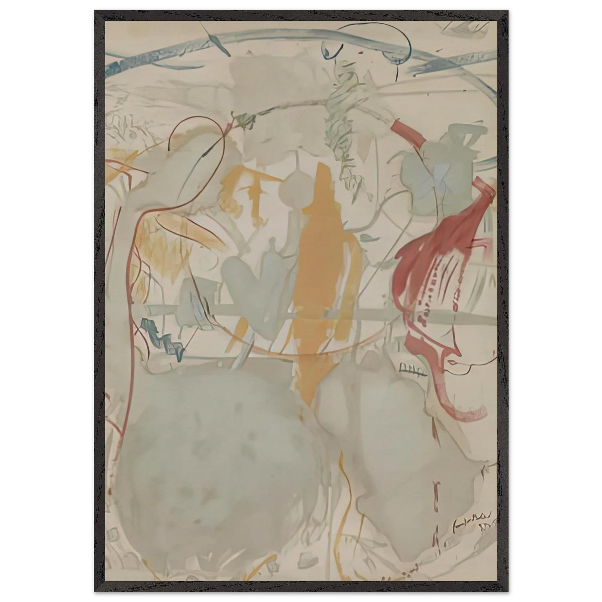 Seven Types of Ambiguity 1957- - Helen Frankenthaler Framed Art Print – Black Wooden Frame - Default Title - -Framed Art Print