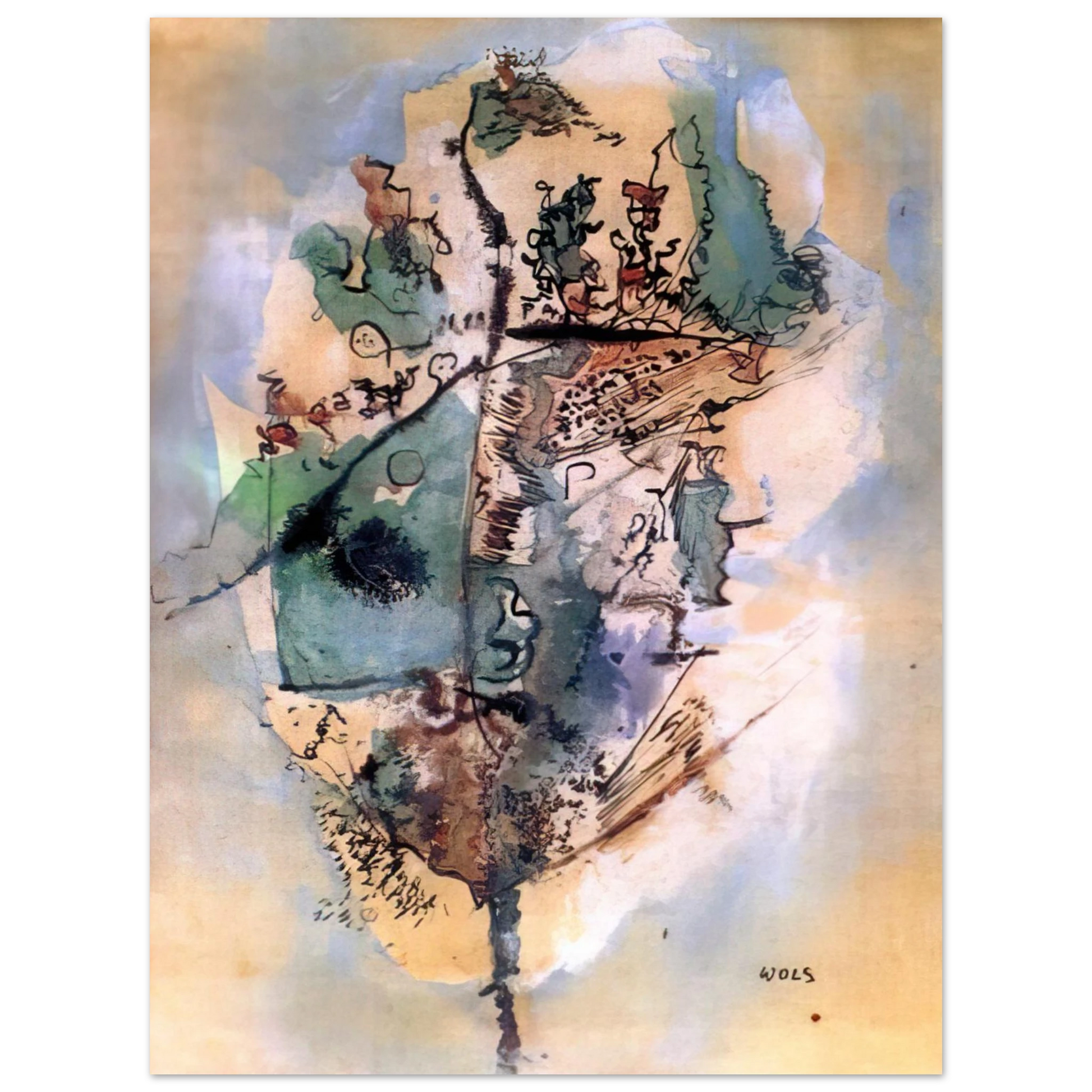 Wols - Bleu optimiste - 1951 Fine Art Poster - Default Title