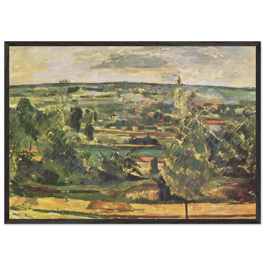 Landscape of the Jas de Bouffan - Paul Cezanne 70x100 cm / 28x40 inches Framed Art Print – Black Wooden Frame