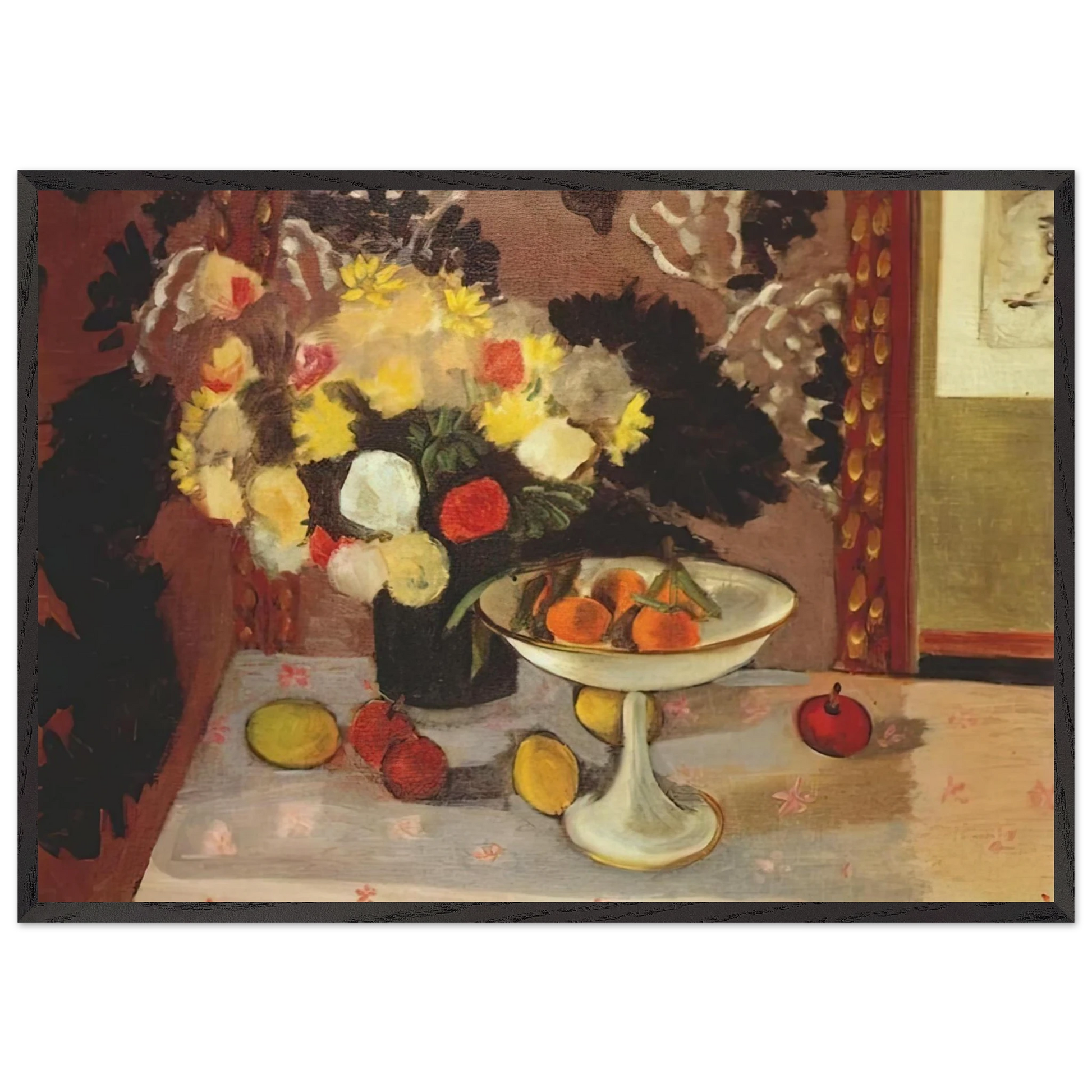 STILL LIFE BOUQUET AND COMPOTIER 1925 - Henri Matisse Framed Art Print – Black Wooden Frame - Default Title - -Framed Art Print