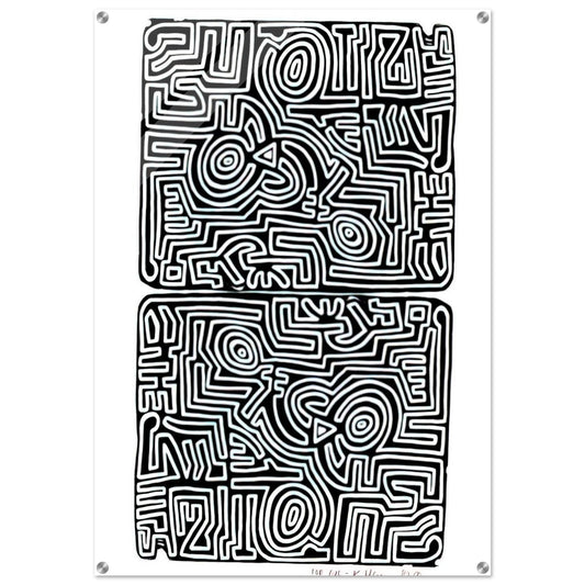 LABYRINTH 1989 - Keith Haring Acrylic Print - 70x100 cm / 28x40″ inches | Keith Haring Art For Sale