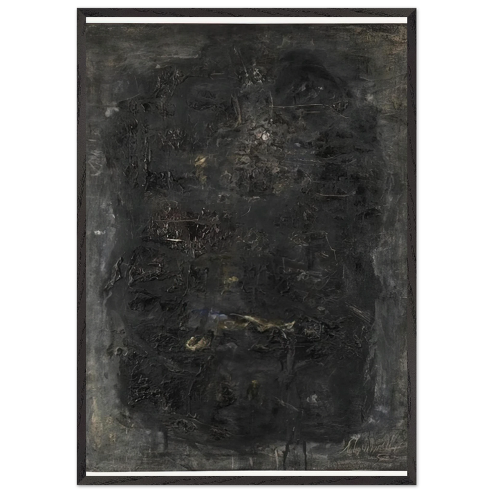 Jarbas - 1959 - Emil Schumacher 70x100 cm / 28x40 inches Framed Art Print – Black Wooden Frame