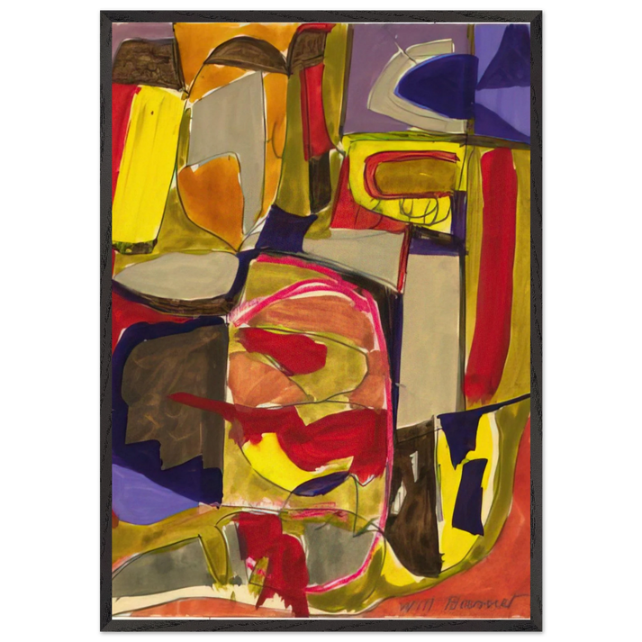 Untitled - c1957 United States - Will Barnet 70x100 cm / 28x40 inches Framed Art Print – Black Wooden Frame