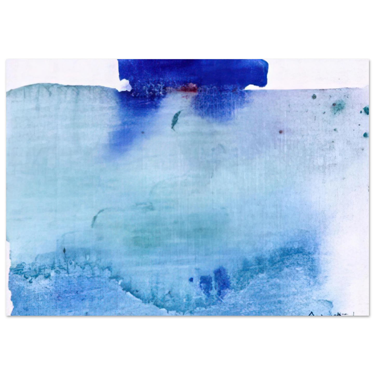 Helen Frankenthaler - Untitled - 1982 Wall art - 28x43  cm / XL (11x17 inches) - Premium Wooden Framed Poster With Fine Art Paper - Wood frame