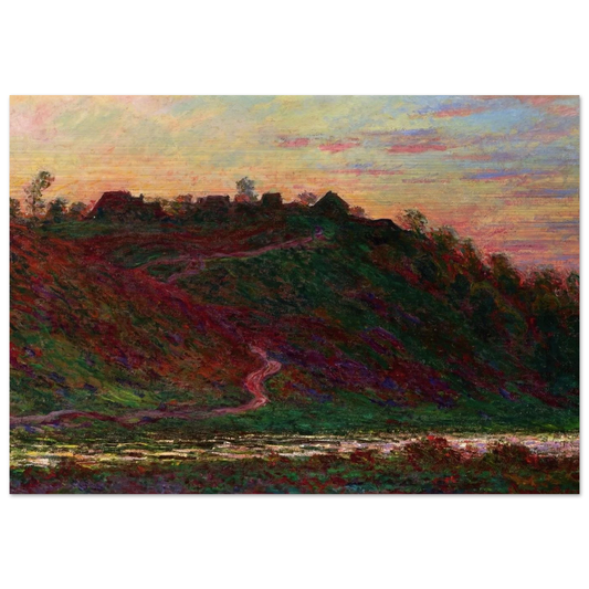 The Village of La Roche-Blond, Sunset - claude monet Brushed Aluminum Print - 70x100 cm / 28x40 inches | claude monet Aluminum Print | claude monet Prints