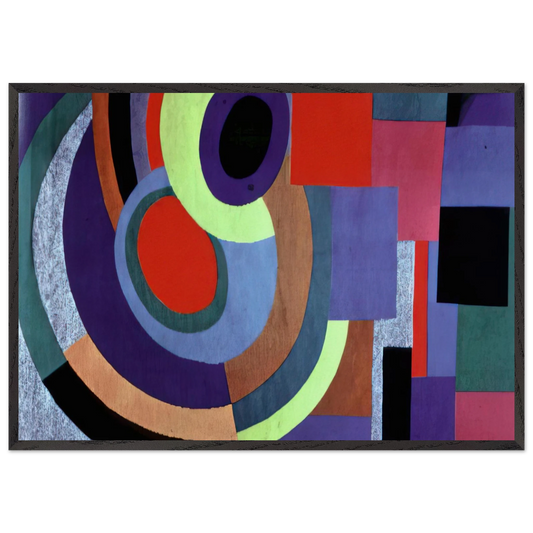 ICARUS - Sonia Delaunay 70x100 cm / 28x40 inches Framed Art Print – Black Wooden Frame