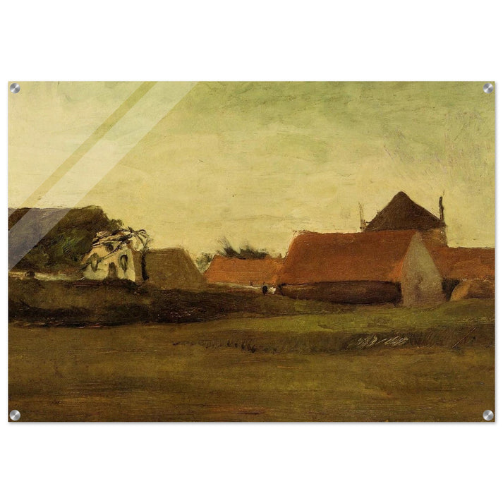 Farmhouses in Loosduinen near The Hague at Twilight - Vincent van Gogh Acrylic Print - 70x100 cm / 28x40″ inches