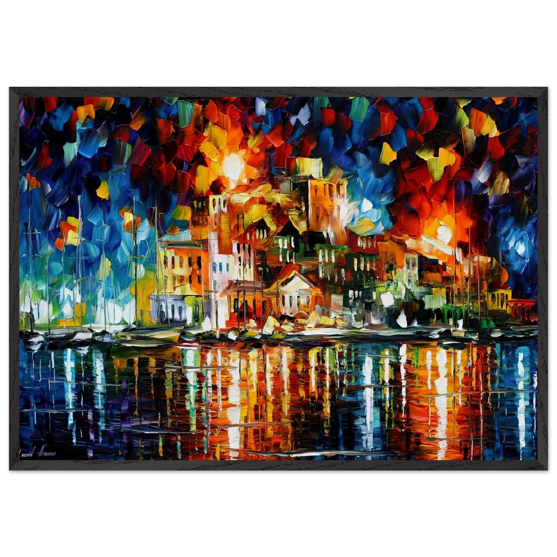 Leonid Afremov N29 - Leonid Afremov Framed Art Print – Black Wooden Frame - Default Title - -Framed Art Print