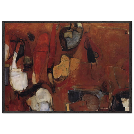 Untitled Red Painting - 1960 - Brett Whiteley Framed Art Print – Black Wooden Frame - Default Title - -Framed Art Print