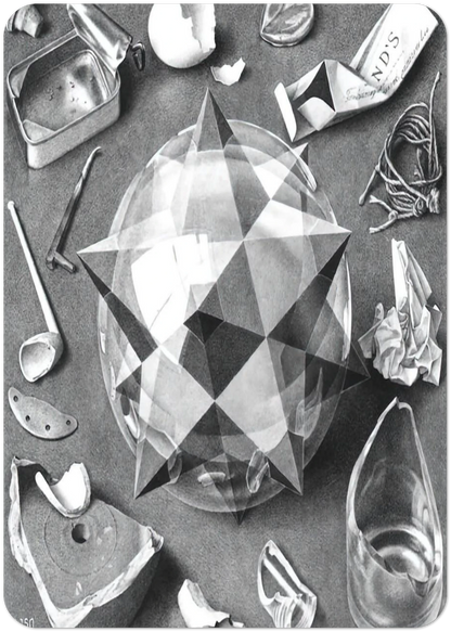 CONTRAST ORDER AND CHAOS By MC Escher Pack of 10 Post Cards | MC Escher Post Cards | A6 (10.5 x 14.8 cm) - 4.1 x 5.8 inches