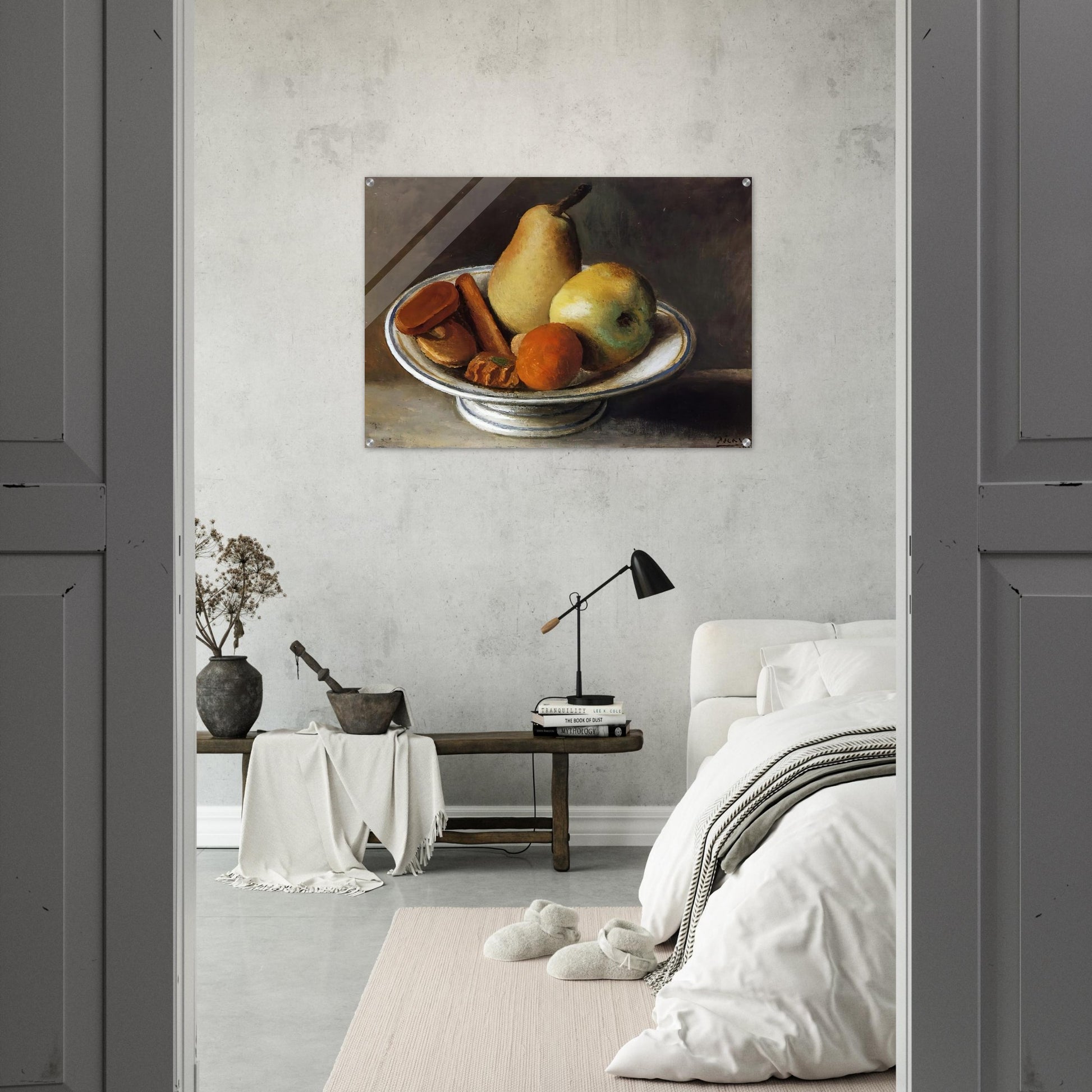 Fruit Bowl with Fruit - 1918 - Pablo Picasso Acrylic Print - 70x100 cm / 28x40″ inches | Pablo Picasso Wall Art | Pablo Picasso Prints