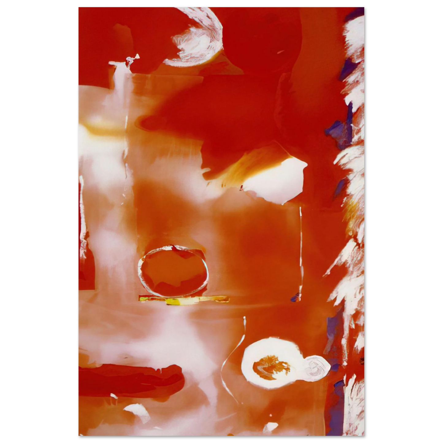 Helen Frankenthaler - Seeing the Moon on a Hot Summer Day - 1987 Wall art - 20x25 cm / 8x10 Inches - Premium Wooden Framed Poster With Fine Art Paper - Wood frame