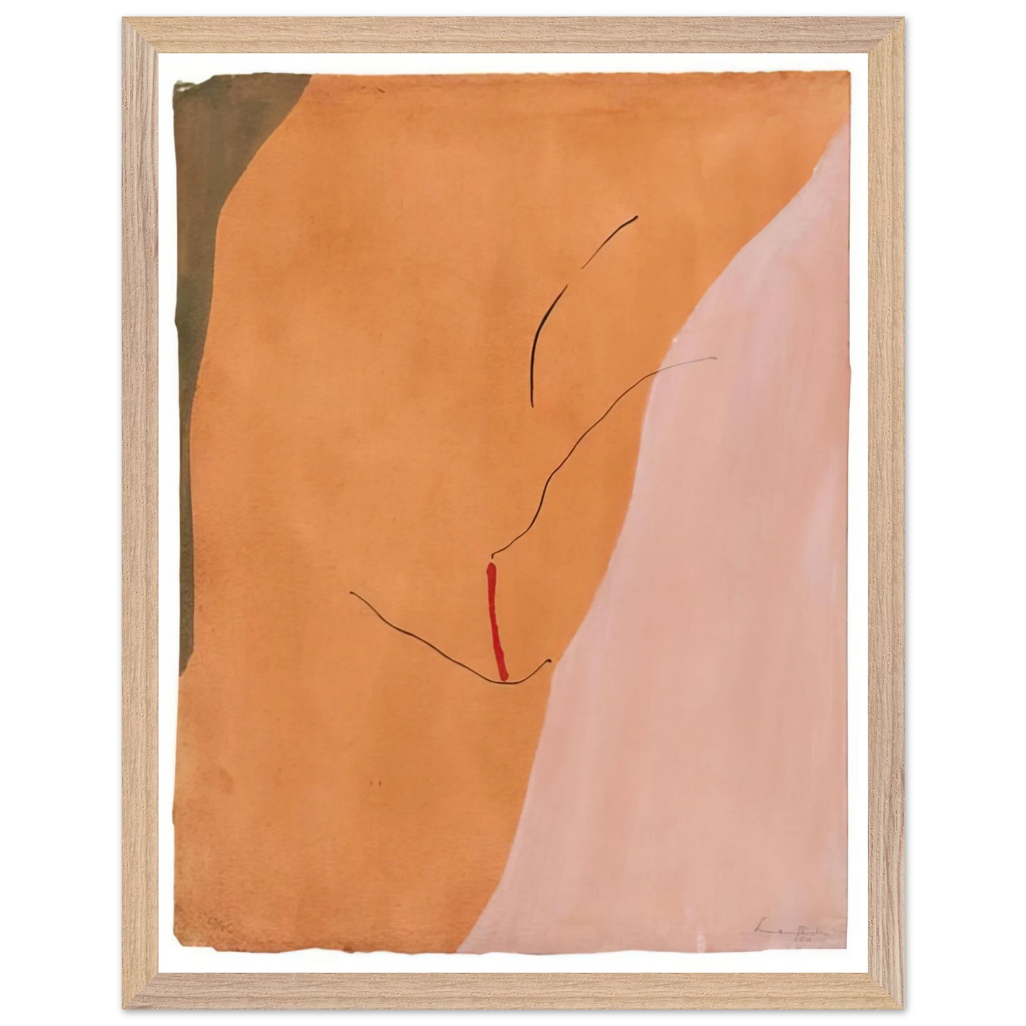 Helen Frankenthaler - Sanguine Mood - 1971 Wall art - A2 (42 x 59.4  cm) - Premium Wooden Framed Poster With Fine Art Paper - White frame