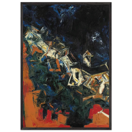 Clocher du Village - 1958 - S H Raza 70x100 cm / 28x40 inches Framed Art Print – Black Wooden Frame
