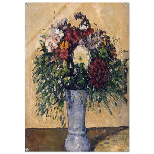 Flowers in a Blue Vase - Paul Cézanne Acrylic Print - 70x100 cm / 28x40″ inches