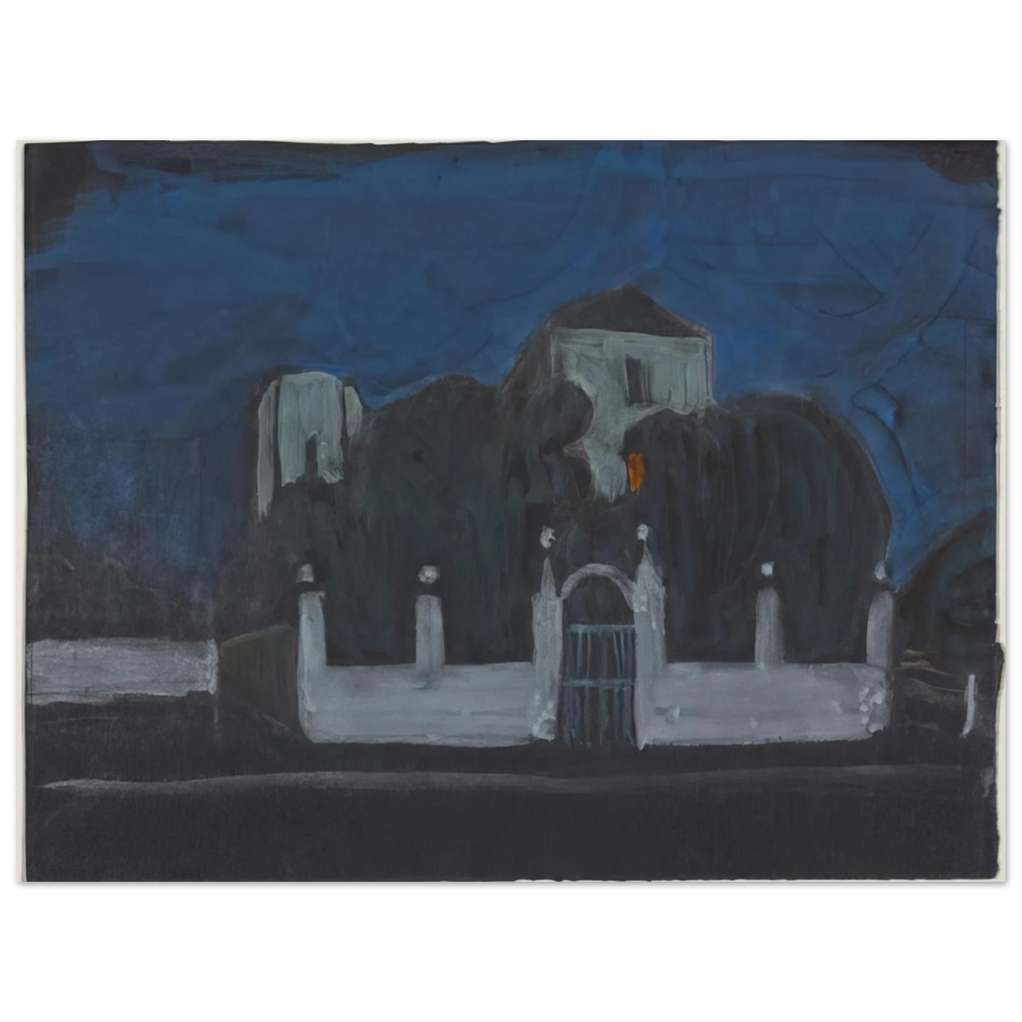 Gabriele Munter - NIGHT GARDEN WITH BUILDINGS Fine Art Poster - Default Title