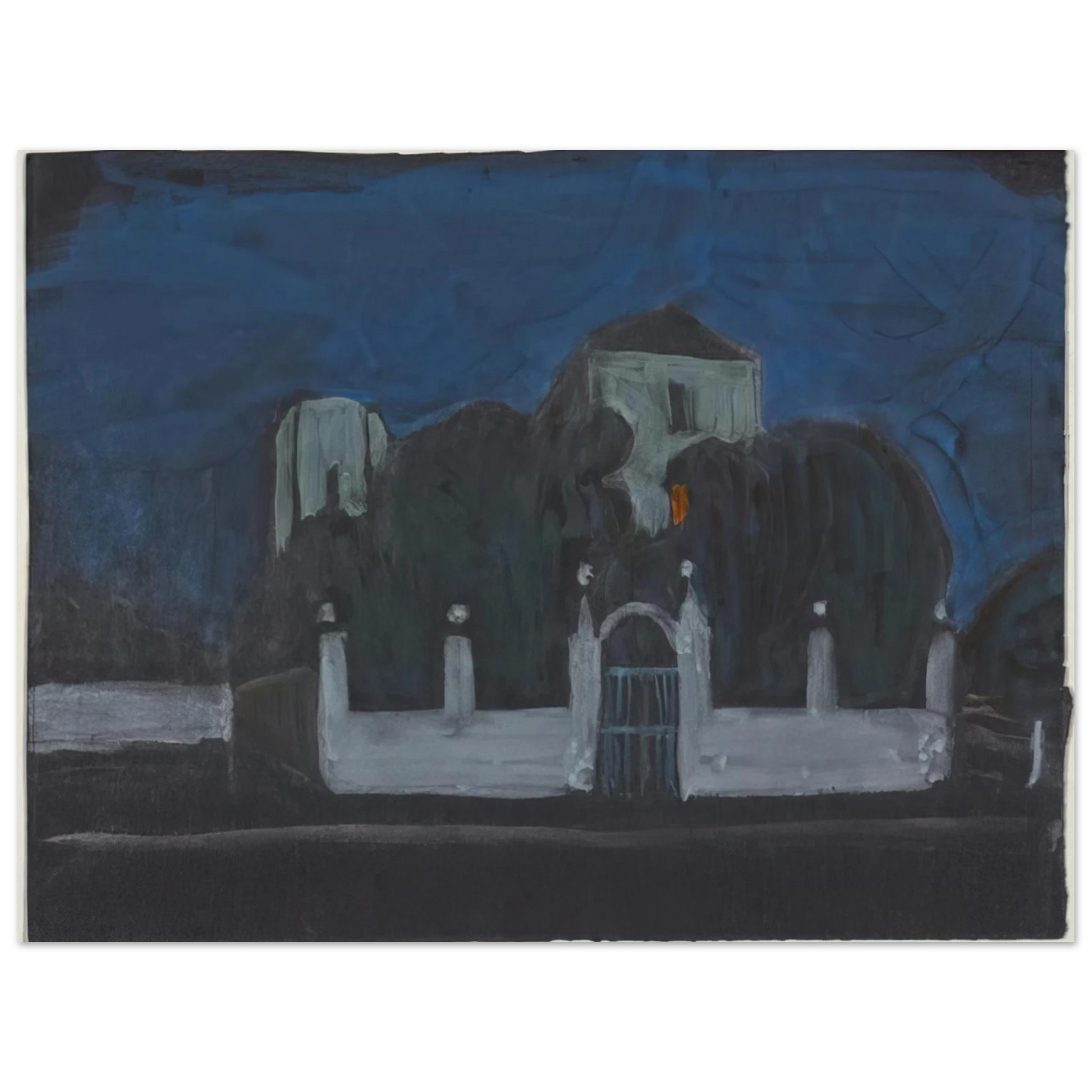 Gabriele Munter - NIGHT GARDEN WITH BUILDINGS Fine Art Poster - Default Title