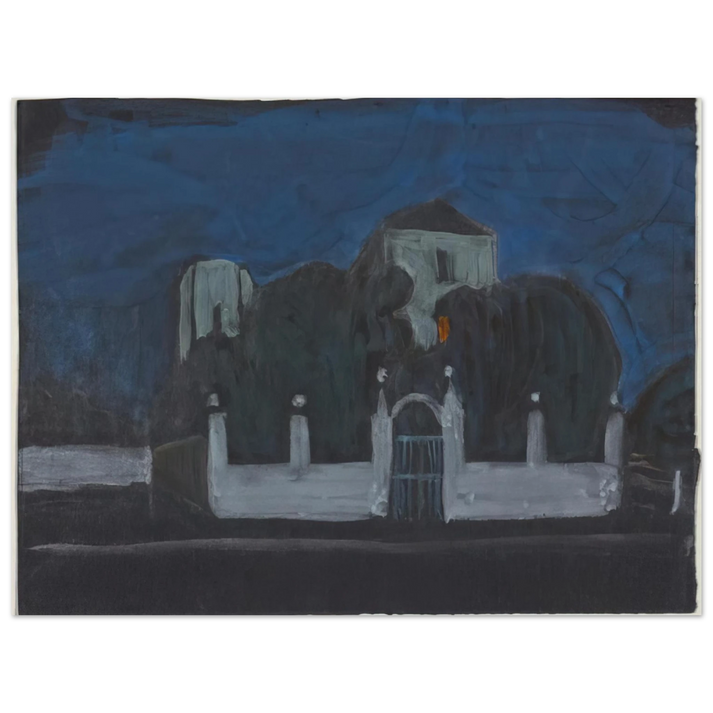 Gabriele Munter - NIGHT GARDEN WITH BUILDINGS  75x100 cm / 30x40inches Fine Art Poster