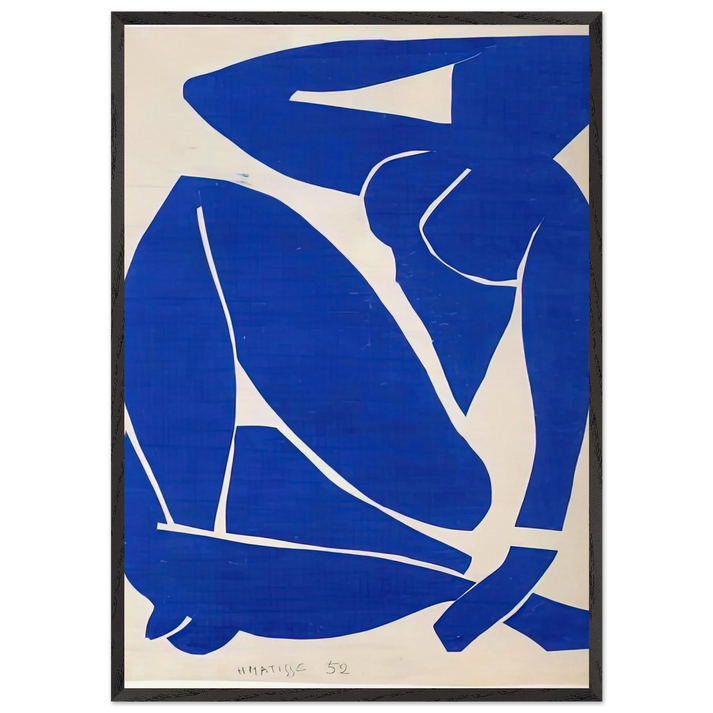 BLUE NUDE - Henri Matisse 70x100 cm / 28x40 inches Framed Art Print – Black Wooden Frame