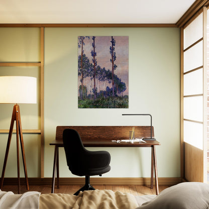 Three Trees in Grey Weather - claude monet Brushed Aluminum Print - 70x100 cm / 28x40 inches | claude monet Aluminum Print | claude monet Prints