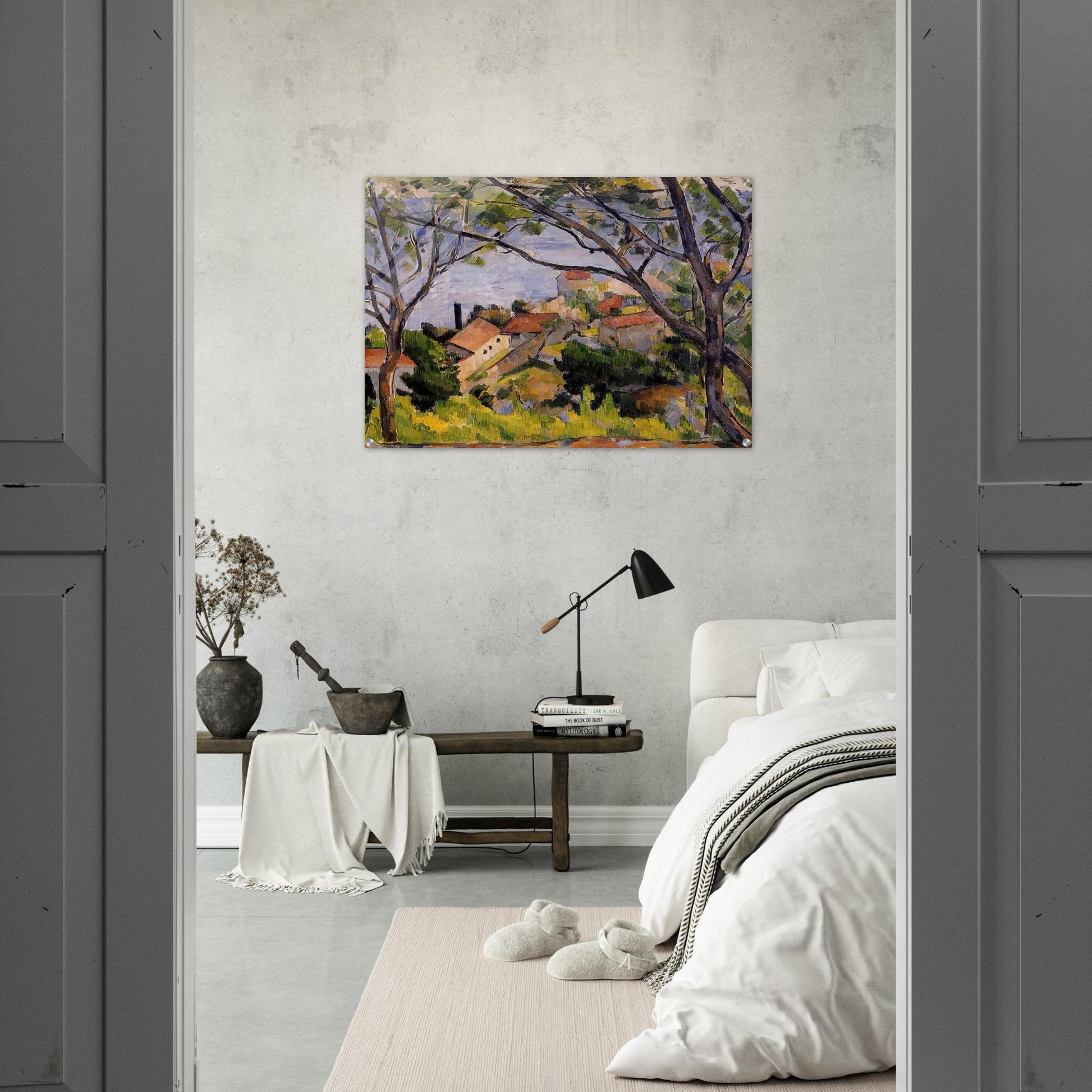 L'Estaque. View through the Trees - Paul Cézanne Acrylic Print - 70x100 cm / 28x40″ inches | Paul Cézanne Wall Art | Paul Cézanne Prints