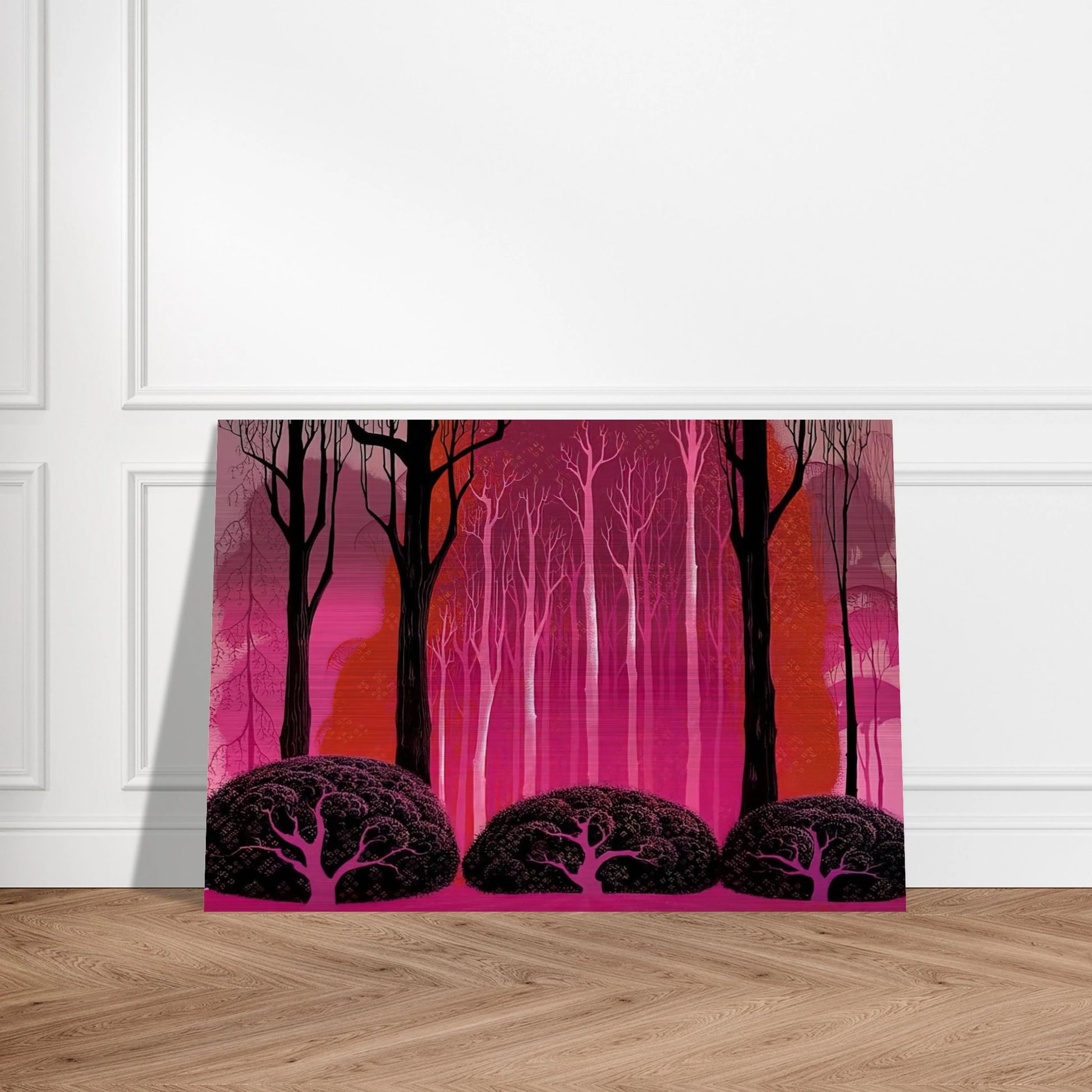 Crimson Glory - Eyvind Earle Brushed Aluminum Print - 70x100 cm / 28x40 inches | Eyvind Earle Aluminum Print | Eyvind Earle Prints