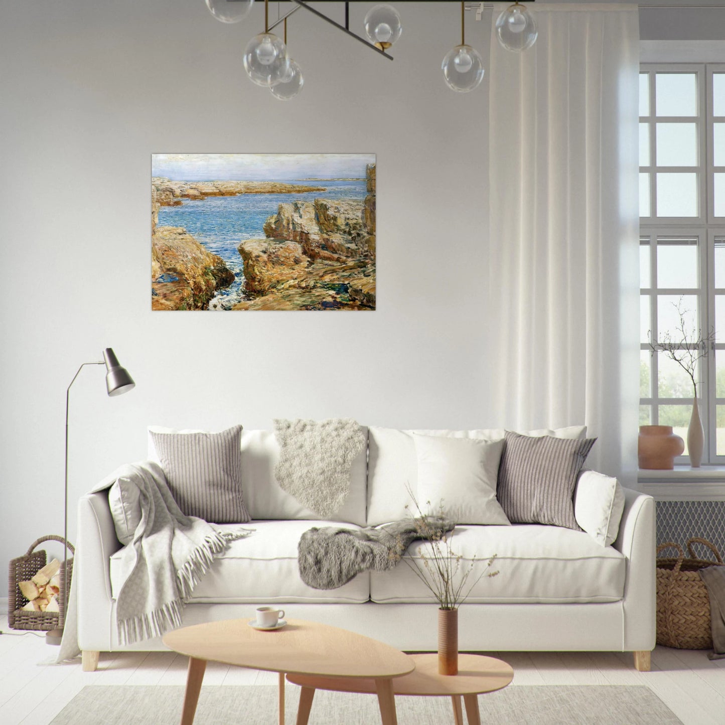 Coast Scene, Isles of Shoals - Childe Hassam Brushed Aluminum Print - 70x100 cm / 28x40 inches | Childe Hassam Aluminum Print | Childe Hassam Prints